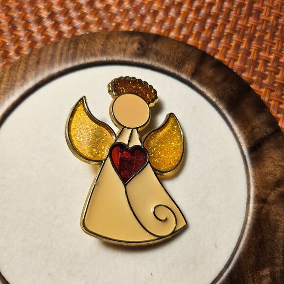 Vintage Plastic Angel Pin - Picture 1 of 4